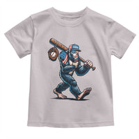 Funny Bigfoot Baseball Toddler T Shirt Sasquatch American Flag Ice Cream - Wonder Print Shop