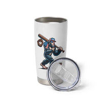 Funny Bigfoot Baseball Tumbler Cup Sasquatch American Flag Ice Cream