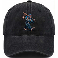Funny Bigfoot Baseball Washed Cotton Baseball Cap Sasquatch American Flag Ice Cream