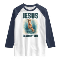 Jesus Saved My Life Raglan Shirt Christian Bible Verse - Wonder Print Shop