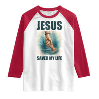 Jesus Saved My Life Raglan Shirt Christian Bible Verse - Wonder Print Shop
