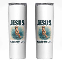 Jesus Saved My Life Skinny Tumbler Christian Bible Verse - Wonder Print Shop