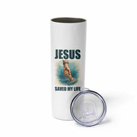 Jesus Saved My Life Skinny Tumbler Christian Bible Verse - Wonder Print Shop