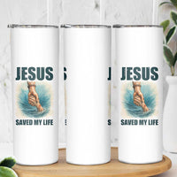 Jesus Saved My Life Skinny Tumbler Christian Bible Verse - Wonder Print Shop