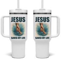 Jesus Saved My Life Tumbler With Handle Christian Bible Verse - Wonder Print Shop