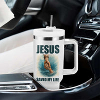 Jesus Saved My Life Tumbler With Handle Christian Bible Verse - Wonder Print Shop
