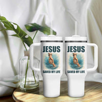 Jesus Saved My Life Tumbler With Handle Christian Bible Verse - Wonder Print Shop