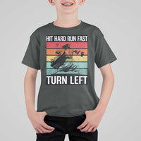 Hit Hard Run Fast Turn Left T Shirt For Kid Funny Jesus Baseball Player - Wonder Print Shop