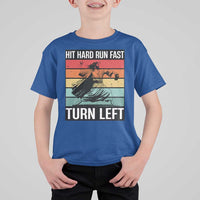 Hit Hard Run Fast Turn Left T Shirt For Kid Funny Jesus Baseball Player - Wonder Print Shop