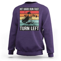 Hit Hard Run Fast Turn Left Sweatshirt Funny Jesus Baseball Player - Wonder Print Shop