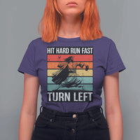 Hit Hard Run Fast Turn Left T Shirt For Women Funny Jesus Baseball Player - Wonder Print Shop