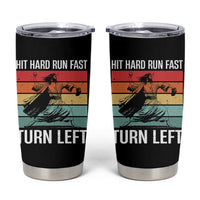 Hit Hard Run Fast Turn Left Tumbler Cup Funny Jesus Baseball Player