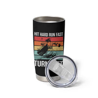 Hit Hard Run Fast Turn Left Tumbler Cup Funny Jesus Baseball Player