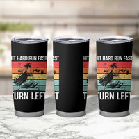 Hit Hard Run Fast Turn Left Tumbler Cup Funny Jesus Baseball Player