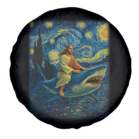 Jesus Shark Stary Night Spare Tire Cover Artist Van Gogh Christian - Wonder Print Shop