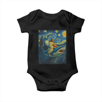 Jesus Shark Stary Night Baby Onesie Artist Van Gogh Christian - Wonder Print Shop