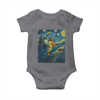 Jesus Shark Stary Night Baby Onesie Artist Van Gogh Christian - Wonder Print Shop