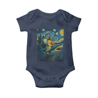 Jesus Shark Stary Night Baby Onesie Artist Van Gogh Christian - Wonder Print Shop
