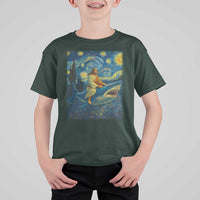 Jesus Shark Stary Night T Shirt For Kid Artist Van Gogh Christian - Wonder Print Shop