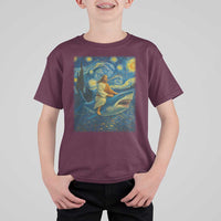 Jesus Shark Stary Night T Shirt For Kid Artist Van Gogh Christian - Wonder Print Shop