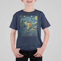 Jesus Shark Stary Night T Shirt For Kid Artist Van Gogh Christian - Wonder Print Shop