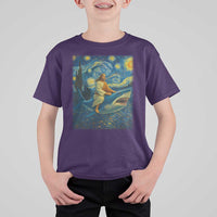 Jesus Shark Stary Night T Shirt For Kid Artist Van Gogh Christian - Wonder Print Shop