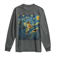 Jesus Shark Stary Night Long Sleeve Shirt Artist Van Gogh Christian - Wonder Print Shop