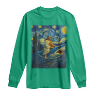 Jesus Shark Stary Night Long Sleeve Shirt Artist Van Gogh Christian - Wonder Print Shop