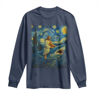 Jesus Shark Stary Night Long Sleeve Shirt Artist Van Gogh Christian - Wonder Print Shop