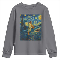 Jesus Shark Stary Night Youth Sweatshirt Artist Van Gogh Christian - Wonder Print Shop