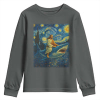 Jesus Shark Stary Night Youth Sweatshirt Artist Van Gogh Christian - Wonder Print Shop