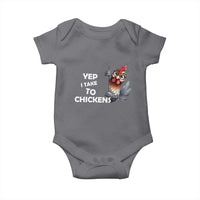 Funny Cute Chicken Baby Onesie Yep I Talk To Chickens Farm Animal Lover - Wonder Print Shop