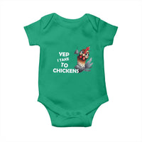 Funny Cute Chicken Baby Onesie Yep I Talk To Chickens Farm Animal Lover - Wonder Print Shop