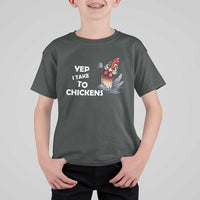 Funny Cute Chicken T Shirt For Kid Yep I Talk To Chickens Farm Animal Lover - Wonder Print Shop
