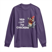 Funny Cute Chicken Long Sleeve Shirt Yep I Talk To Chickens Farm Animal Lover - Wonder Print Shop