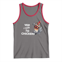 Funny Cute Chicken Tank Top Yep I Talk To Chickens Farm Animal Lover - Wonder Print Shop