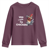 Funny Cute Chicken Youth Sweatshirt Yep I Talk To Chickens Farm Animal Lover - Wonder Print Shop