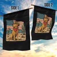Patriotic Cowboy Dog Garden Flag American Flag Western Country - Wonder Print Shop