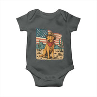 Patriotic Cowboy Dog Baby Onesie American Flag Western Country - Wonder Print Shop
