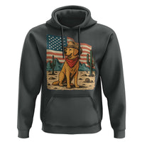 Patriotic Cowboy Dog Hoodie American Flag Western Country - Wonder Print Shop