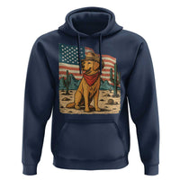 Patriotic Cowboy Dog Hoodie American Flag Western Country - Wonder Print Shop