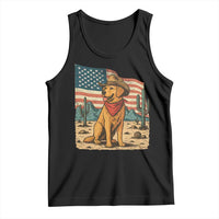 Patriotic Cowboy Dog Tank Top American Flag Western Country - Wonder Print Shop