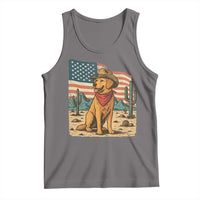 Patriotic Cowboy Dog Tank Top American Flag Western Country - Wonder Print Shop