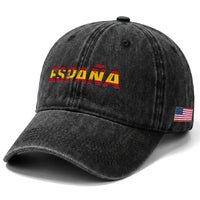 Spain Spanish Flag Espana Pride Washed Cotton Baseball Cap