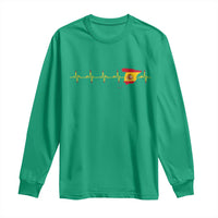 Spain Heartbeat EKG Espana Spanish Flag Map Long Sleeve Shirt