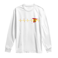 Spain Heartbeat EKG Espana Spanish Flag Map Long Sleeve Shirt