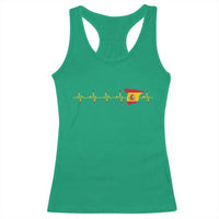 Spain Heartbeat EKG Espana Spanish Flag Map Racerback Tank Top