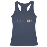 Spain Heartbeat EKG Espana Spanish Flag Map Racerback Tank Top