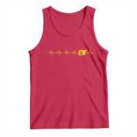 Spain Heartbeat EKG Espana Spanish Flag Map Tank Top