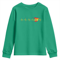 Spain Heartbeat EKG Espana Spanish Flag Map Youth Sweatshirt